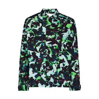 KENZO FW21 Green Floral Print Shirt Jacket FB65VE2139D1-57