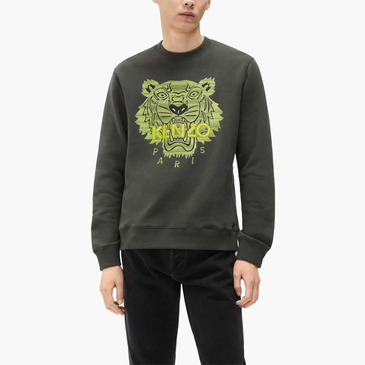 Kenzo FW21 Green Tiger Logo Embroidered Sweatshirt FB65SW1204MB-51A 圖 3