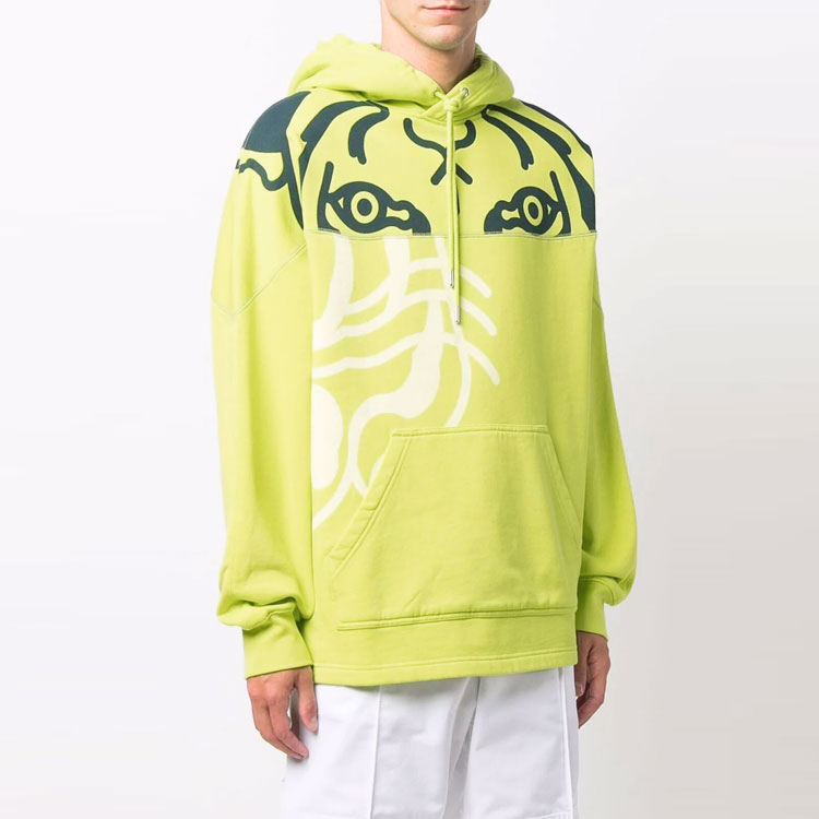 Sizing KENZO FW21 绿色虎纹印花连帽衫 FB65SW5384MO-45