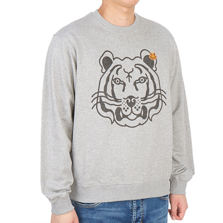 Sizing KENZO FW21 Baju Sejuk Kelabu dengan Sulaman Logo Harimau. 5SW005-4MO
