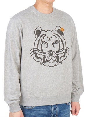 KENZO FW21 Baju Sejuk Kelabu dengan Sulaman Logo Harimau. 5SW005-4MO Sizing KENZO FW21 Baju Sejuk Kelabu dengan Sulaman Logo Harimau. 5SW005-4MO