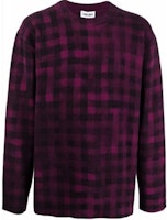 KENZO FW21 Irregular Plaid Wool Sweater Purple . FB65PU6263CA-82 KENZO FW21 Irregular Plaid Wool Sweater Purple . FB65PU6263CA-82