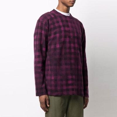 KENZO FW21 Sweater Bulu Ungu Corak Kotak Tidak Teratur. FB65PU6263CA-82 Shop KENZO FW21 Sweater Bulu Ungu Corak Kotak Tidak Teratur. FB65PU6263CA-82