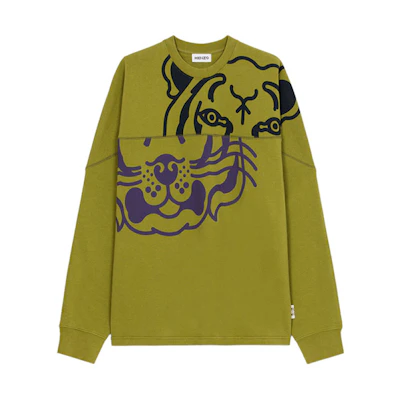 KENZO FW21 K-Tiger Oversized Sweatshirt Khaki Green Crewneck FB65SW5284MO-50