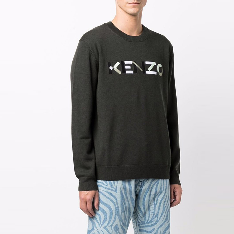 KENZO FW21 Knit Sweater Dark Green Letter Print Crewneck. FB65PU6393LA-97 圖 5