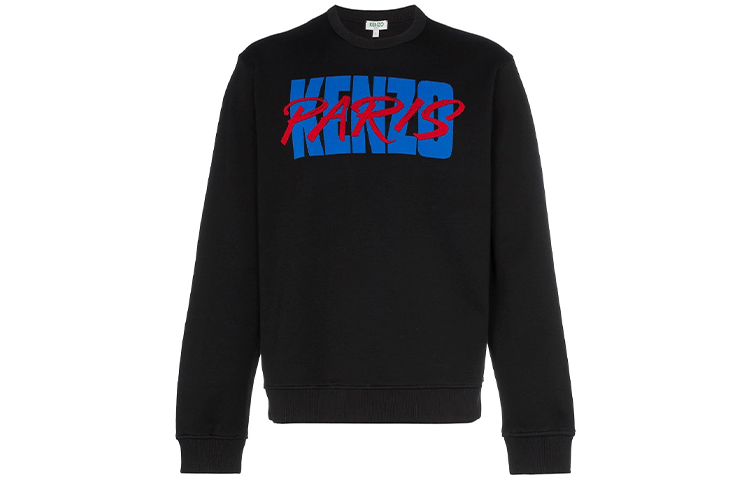 KENZO FW21 Large Logo Printed Pullover Sweatshirt Black F955SW2024DB-99