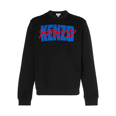 KENZO FW21 Large Logo Printed Pullover Sweatshirt Black F955SW2024DB-99