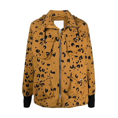 KENZO FW21 Leopard Print Zipper Jacket Men’s Dark Yellow FB55OU3009PB-13