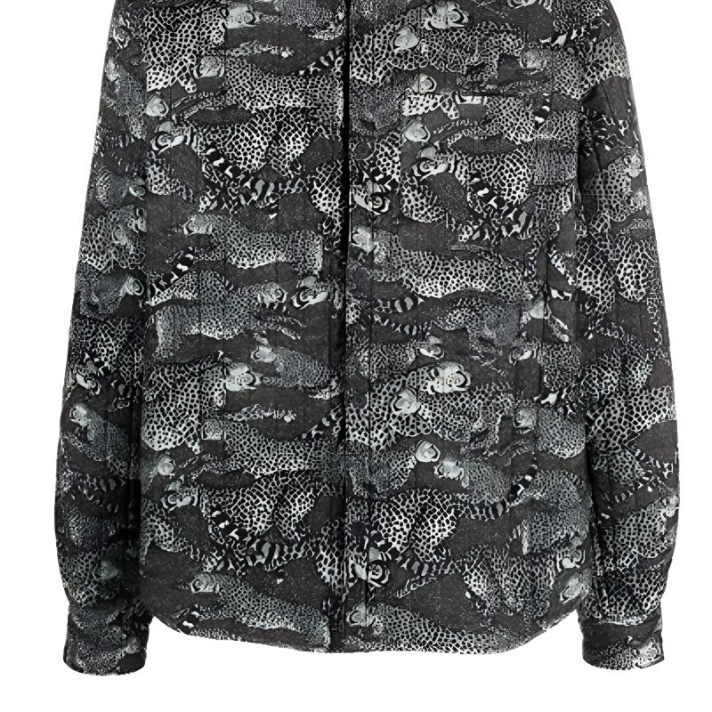 Sizing KENZO FW21 Leopard Quilted Shirt Jacket Green. FB65CH4109P6-46