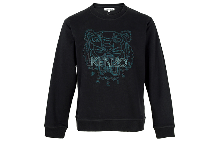 KENZO FW21 Logo Embroidered Crewneck Sweatshirt Black 5SW1204MX-99