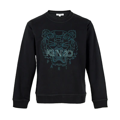 KENZO FW21 Logo Embroidered Crewneck Sweatshirt Black 5SW1204MX-99
