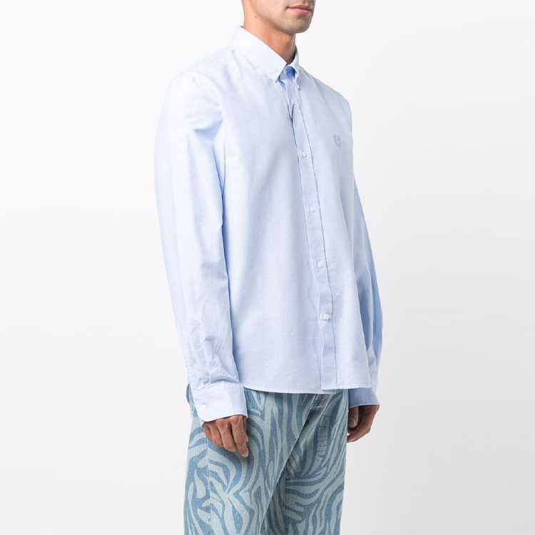 Purchase ケンゾー FW21 ロゴ刺繍 ルーズフィット 長袖シャツ ブルー FB65CH4001LD-63