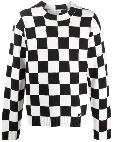 kenzo-fw-21-logo-print-checkered-knit-sweater-black-fb-65-pu-6003-cd-01