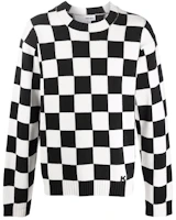 KENZO FW21 Logo Print Checkered Knit Sweater Black . FB65PU6003CD-01 KENZO FW21 Logo Print Checkered Knit Sweater Black . FB65PU6003CD-01