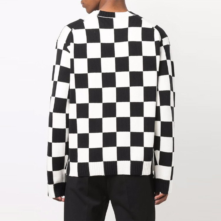 Purchase KENZO FW21 Logo Cetak Sweater Rajut Kotak Hitam. FB65PU6003CD-01