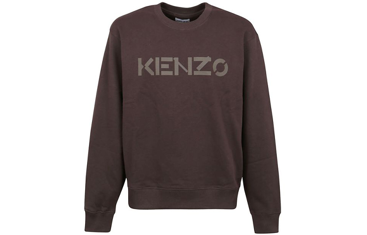 KENZO FW21 Logo Print Crewneck Long Sleeve Sweatshirt Brown () FB65SW0004ML-89