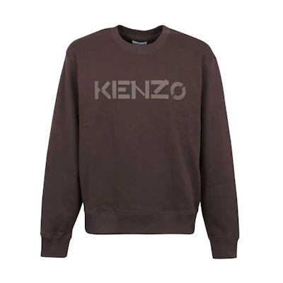 KENZO FW21 Logo Print Crewneck Long Sleeve Sweatshirt Brown () FB65SW0004ML-89