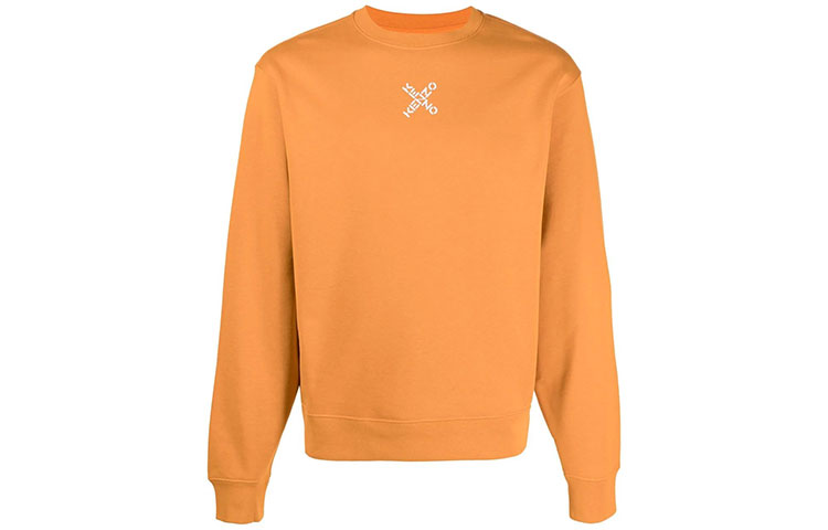 KENZO FW21 Logo Print Crewneck Sweatshirt Orange () FB65SW0124MS-16