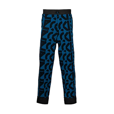 KENZO FW21 Logo Print Fleece Sweatpants Blue FB65PA7544MR-78