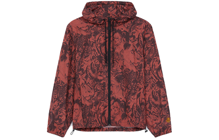 KENZO FW21 Logo Tiger Print Hoodie Jacket Dirt Orange FB65BL2029H8-31