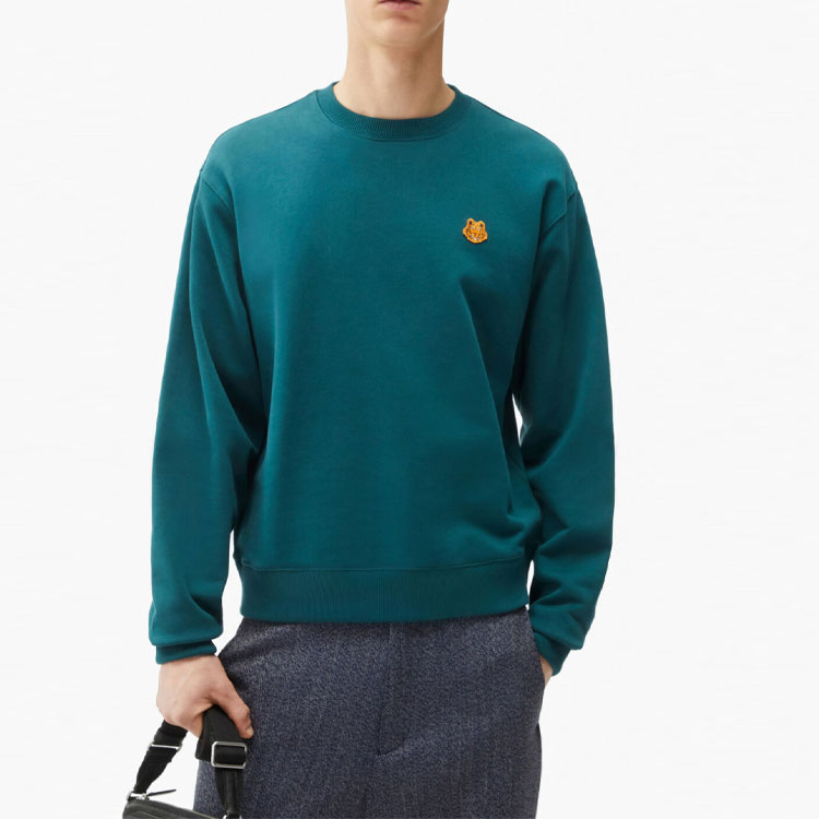 KENZO FW21 Navy Blue Pullover Sweatshirt with Embroidered Tiger Logo. FB65SW0064ML-73 圖 3