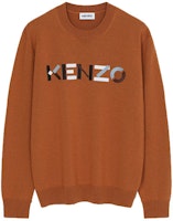 KENZO FW21 Orange Crewneck Sweater with Letter Print. FB65PU6393LA-15 KENZO FW21 Orange Crewneck Sweater with Letter Print. FB65PU6393LA-15