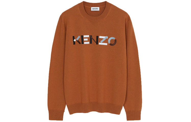 Order KENZO FW21 Baju Sweater Oren dengan Cetakan Huruf. FB65PU6393LA-15