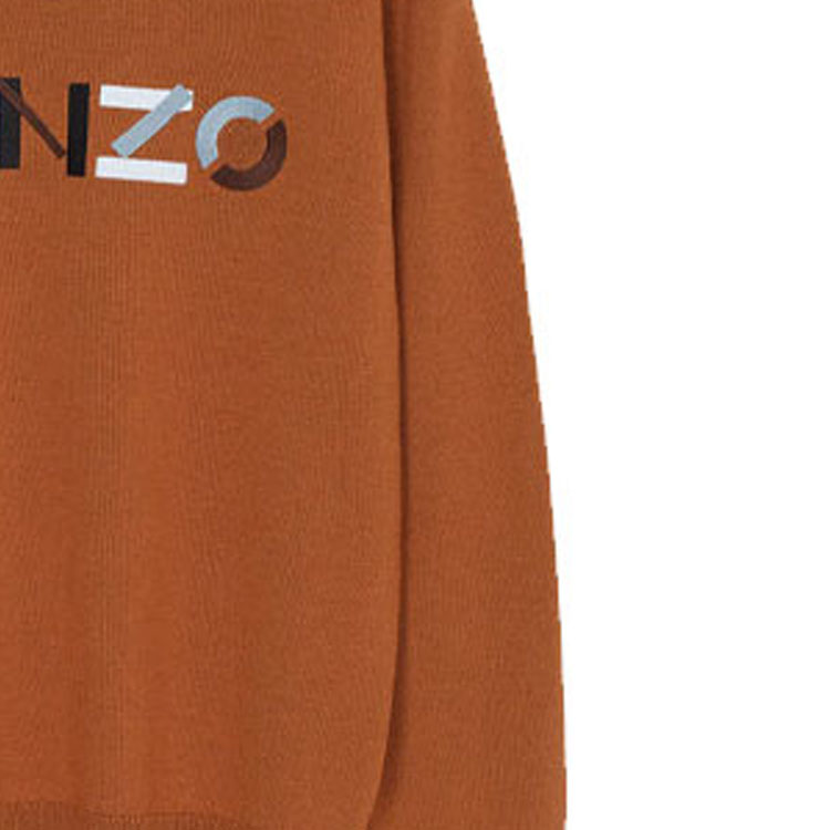 Sizing KENZO FW21 Baju Sweater Oren dengan Cetakan Huruf. FB65PU6393LA-15