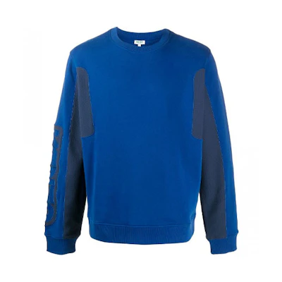 KENZO FW21 Patchwork Crewneck Pullover Sweatshirt Blue () FA55SW1704MC-76