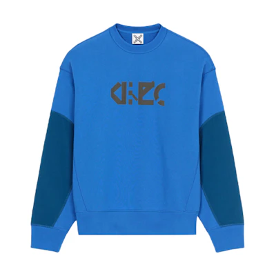 KENZO FW21 Pattern Printed Loose Fit Blue Long Sleeve Sweatshirt Mens FB65SW0234MS-74