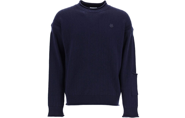 Shop KENZO FW21 Baju Sejuk Rajut Bulu Navy Blue FB65PU6303TB-79