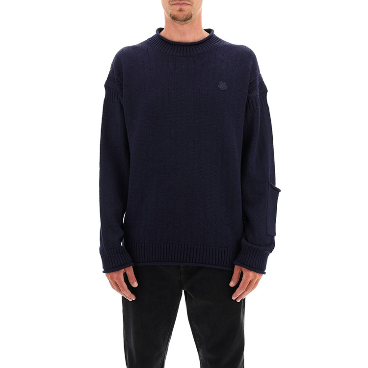 Purchase KENZO FW21 Baju Sejuk Rajut Bulu Navy Blue FB65PU6303TB-79