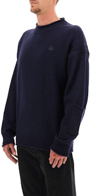 KENZO FW21 Baju Sejuk Rajut Bulu Navy Blue FB65PU6303TB-79 Sizing KENZO FW21 Baju Sejuk Rajut Bulu Navy Blue FB65PU6303TB-79