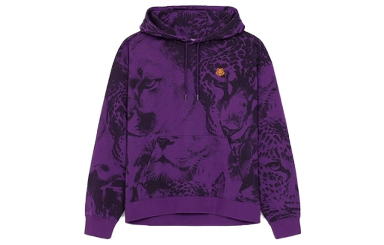 KENZO FW21 Purple Tiger Head Print Casual Sweatshirt Men FB65SW5304MW-82