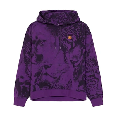 KENZO FW21 Purple Tiger Head Print Casual Sweatshirt Men FB65SW5304MW-82