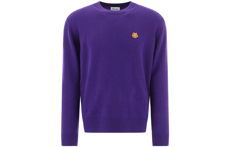 KENZO FW21 Purple Wool Knit Sweater with Chest Logo. FB65PU6423TA-80 圖 2
