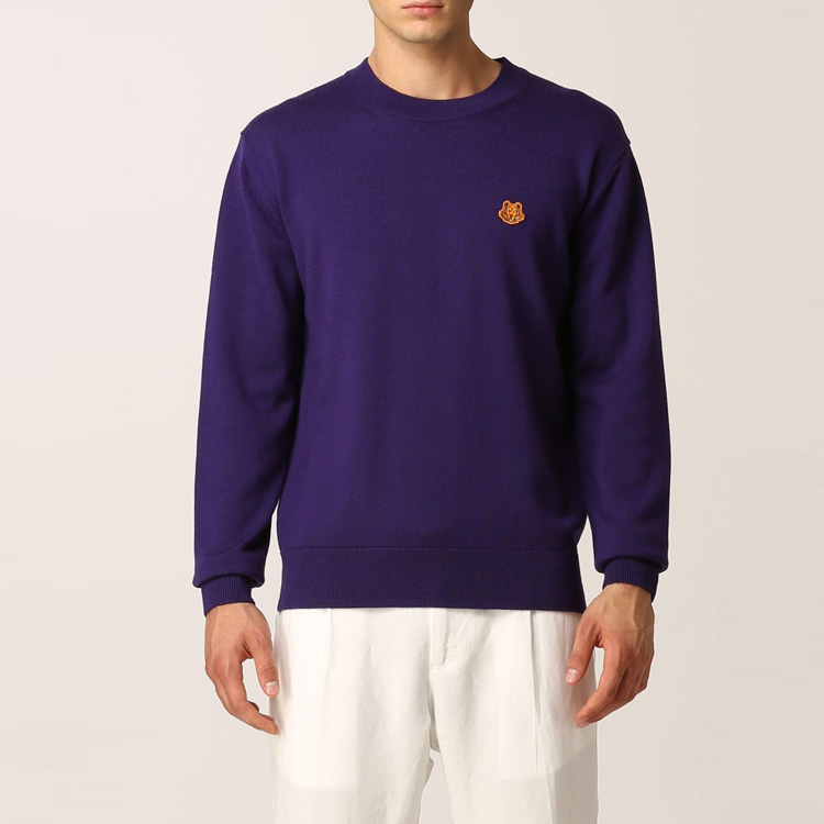 KENZO FW21 Purple Wool Knit Sweater with Chest Logo. FB65PU6423TA-80 圖 4