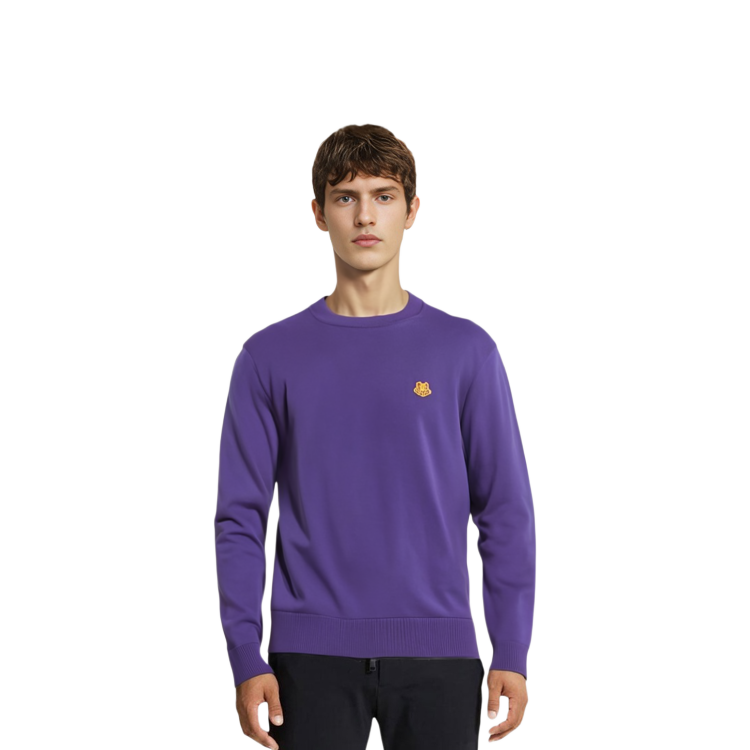 KENZO FW21 Purple Wool Knit Sweater with Chest Logo. FB65PU6423TA-80 圖 6