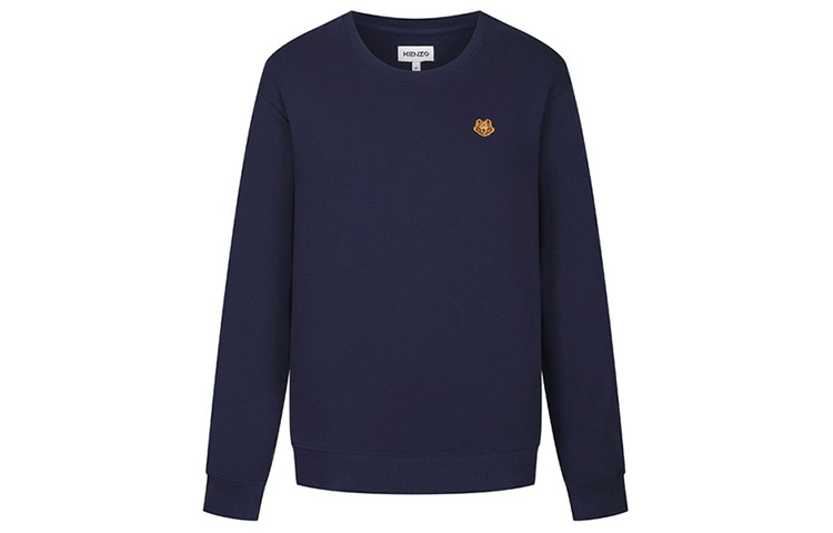 KENZO FW21 Small Logo Cotton Crewneck Sweatshirt Deep Blue FB65SW0064ML-76