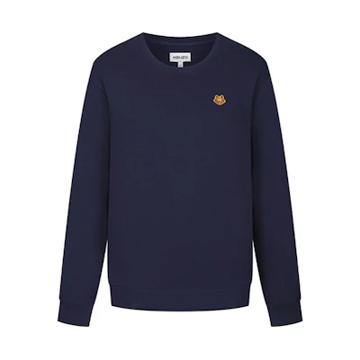 KENZO FW21 Small Logo Cotton Crewneck Sweatshirt Deep Blue FB65SW0064ML-76