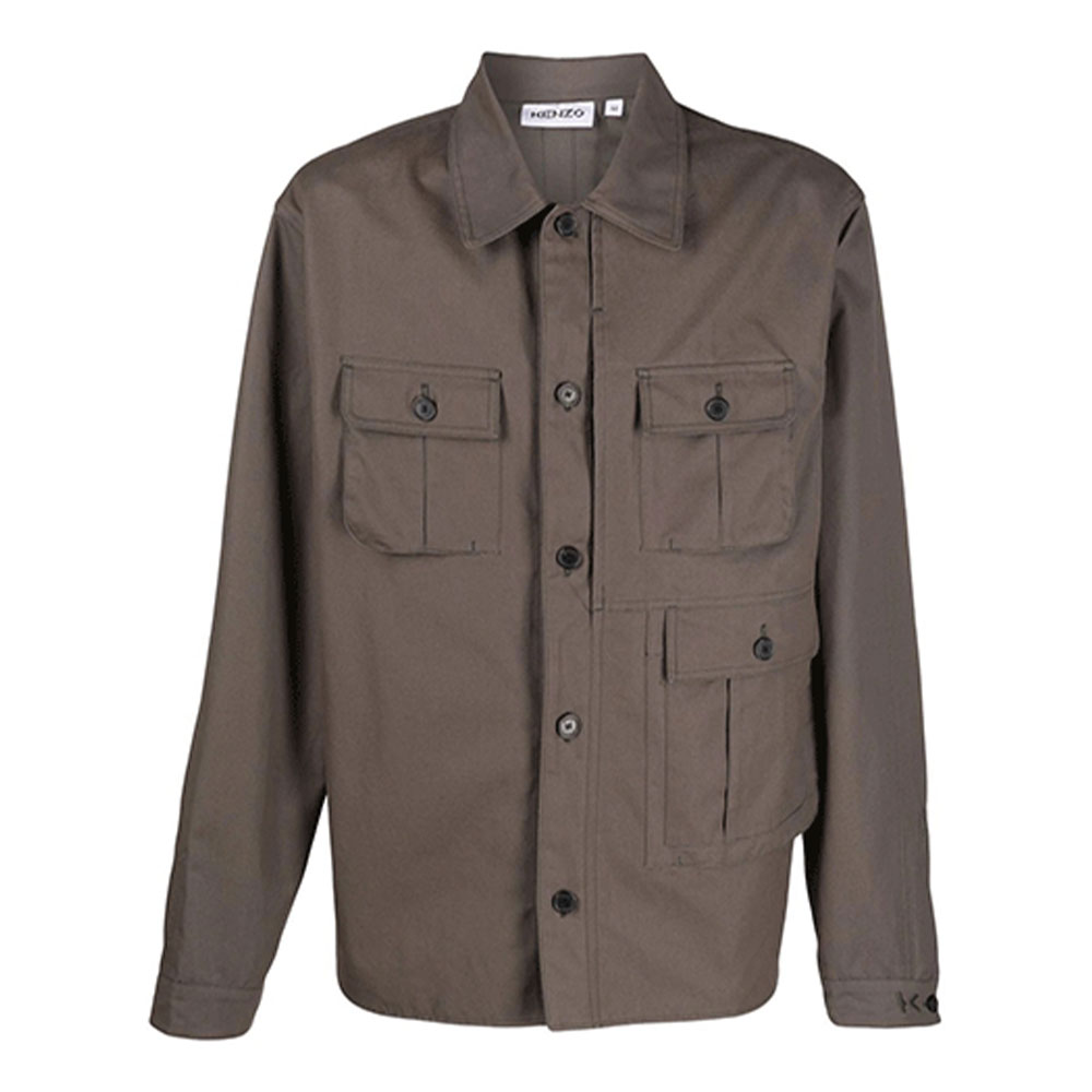 KENZO FW21 Solid Long-Sleeve Workwear Jacket Brown FB65CH5271NB-52