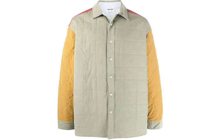 KENZO FW21 Spliced Shirt Jacket Ivory White FB65CH4289CX-46