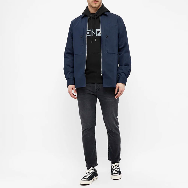 KENZO FW21 SS21 Logo Print Fleece Hoodie Black. FB65SW3004ML-99 圖 6