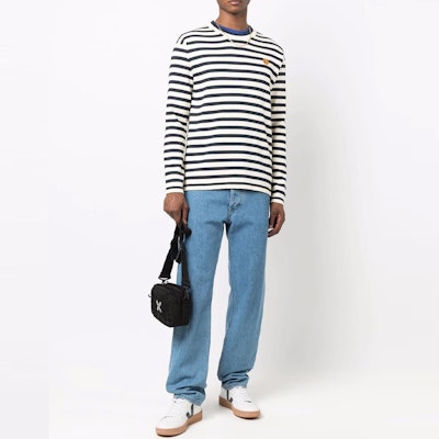 KENZO FW21 条纹针织毛衣 黑/白 FB65PU6223CB-04 Lookbook KENZO FW21 条纹针织毛衣 黑/白 FB65PU6223CB-04