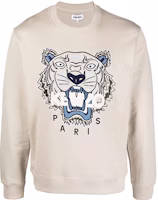 KENZO FW21 Tiger Embroidered Pullover Sweatshirt Grey FC55SW1234XL-08 KENZO FW21 Tiger Embroidered Pullover Sweatshirt Grey FC55SW1234XL-08
