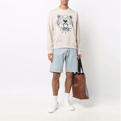 KENZO FW21 Tiger Bordir Pullover Sweatshirt Abu-abu FC55SW1234XL-08 Purchase KENZO FW21 Tiger Bordir Pullover Sweatshirt Abu-abu FC55SW1234XL-08
