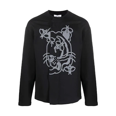 KENZO FW21 Tiger Graphic Zip-Up Hoodie Black FB55SW5514MT-99