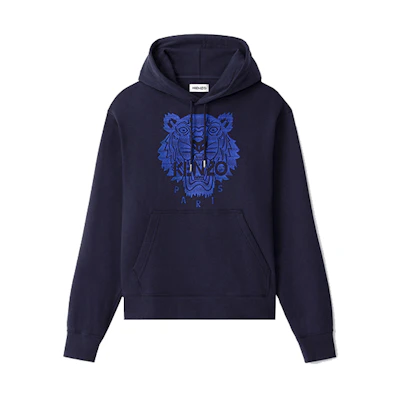 KENZO FW21 Tiger Head Navy Blue Pullover Hoodie FB55SW3324XF-76