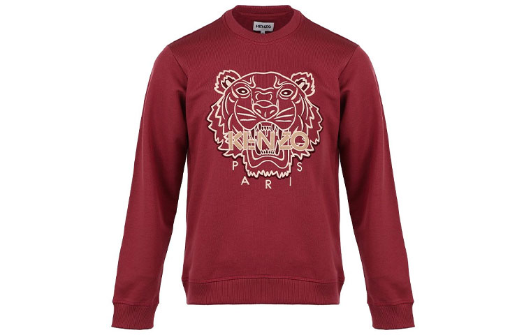 KENZO FW21 Tiger Head Pullover Sweatshirt Deep Red FB65SW1254XH-85