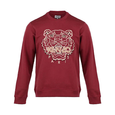 KENZO FW21 Tiger Head Pullover Sweatshirt Deep Red FB65SW1254XH-85
